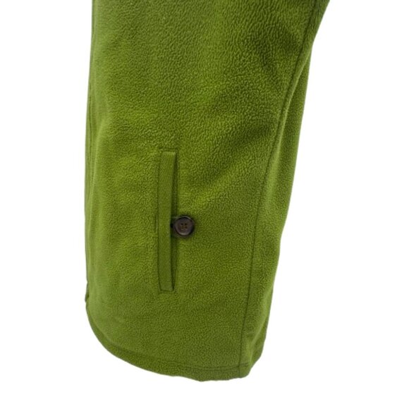 Lands' End Women's Small  Green Fleece Zip Up Wide Ribbed Knit Collar Vest - Picture 3 of 8